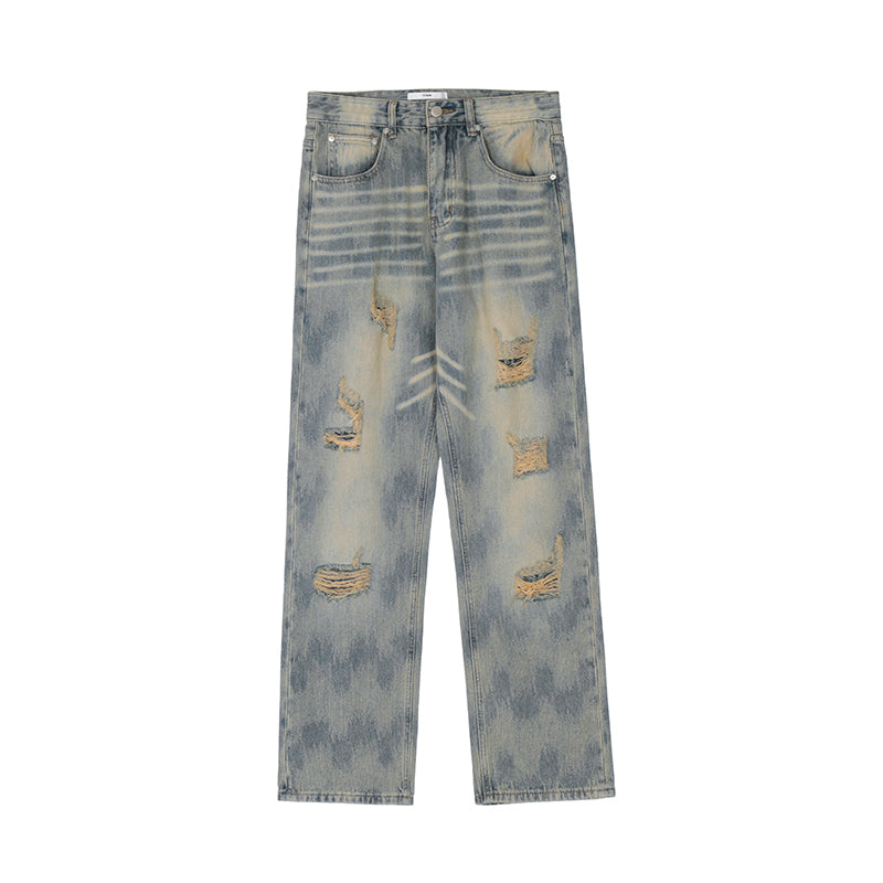 F3F Select Wash Old Yellowing Hole Vintage Denim Jeans