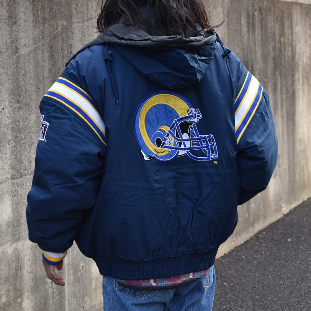 【NFL】RAMS ロサンゼルス ラムズ ビッグロゴ 刺繍 ナイロンジャケット