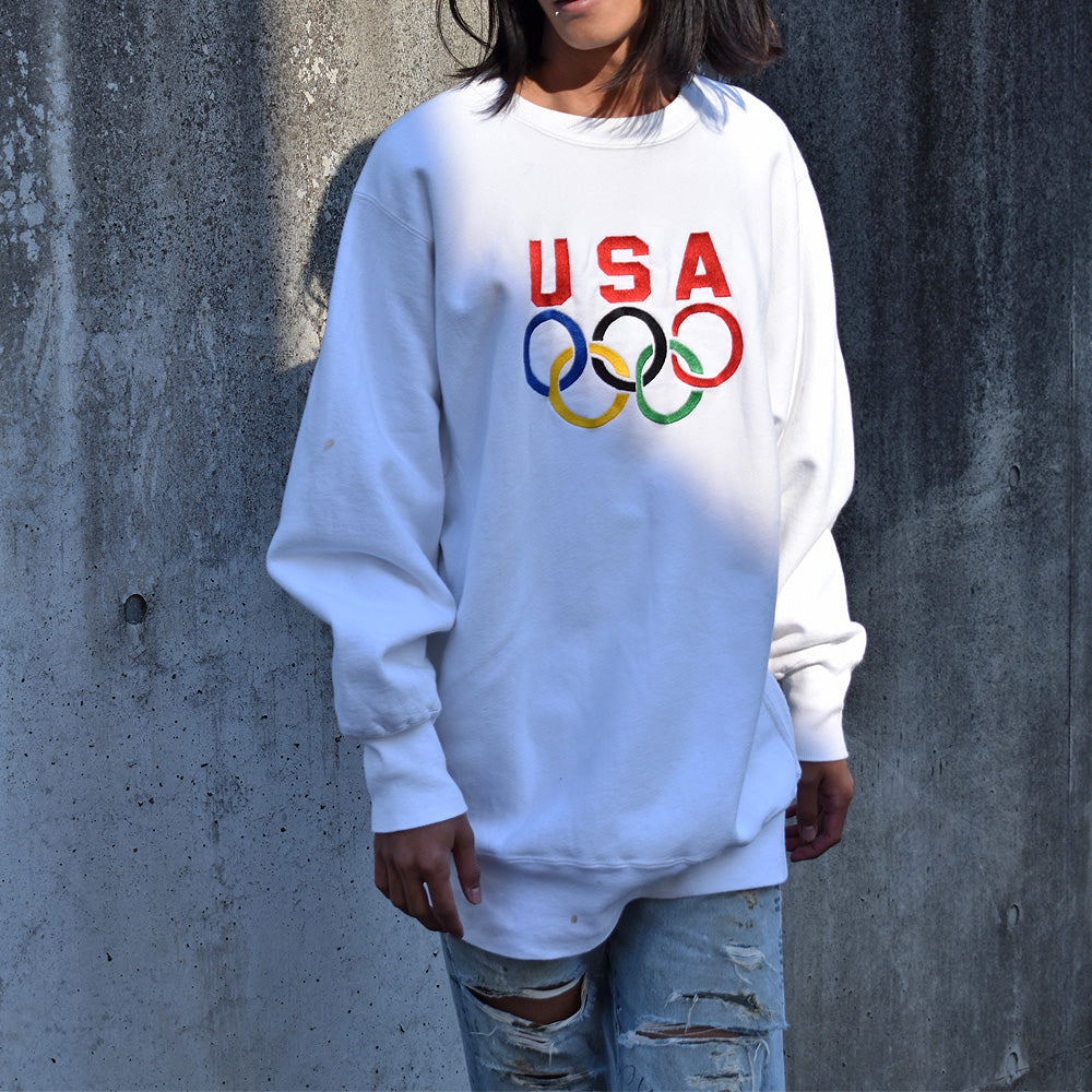 90's　Champion/チャンピオン “USA OLYMPIC” 刺繍 RWスウェット　USA製　221021