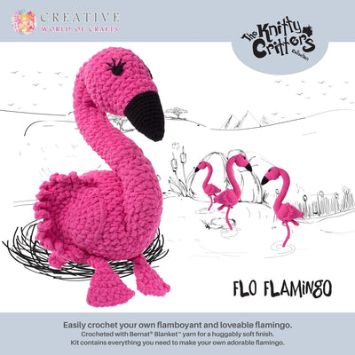 Knitty Critters - Flamingo Crochet Kit - Flo Flamingo