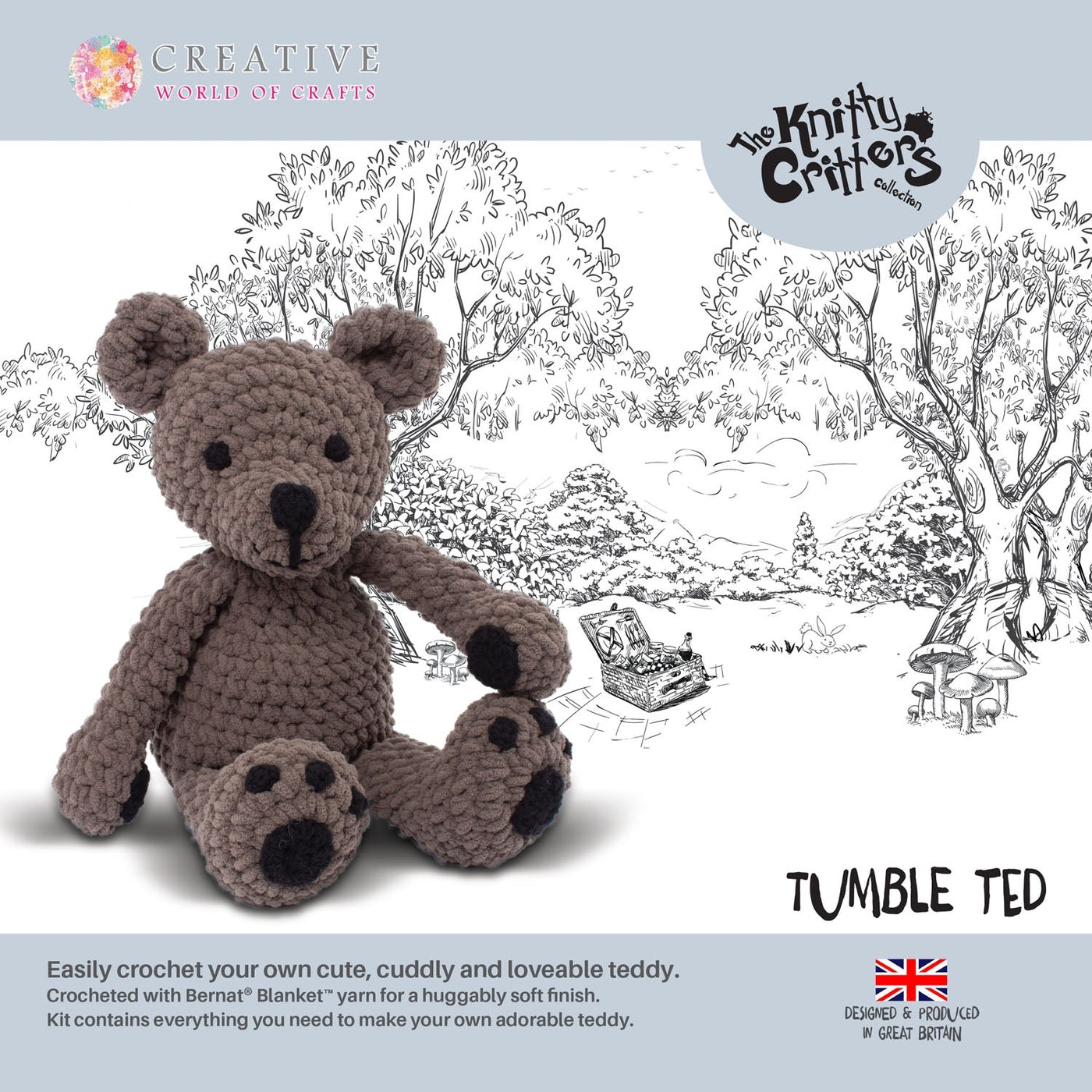 Knitty Critters - Teddy Crochet Kit - Tumble Ted