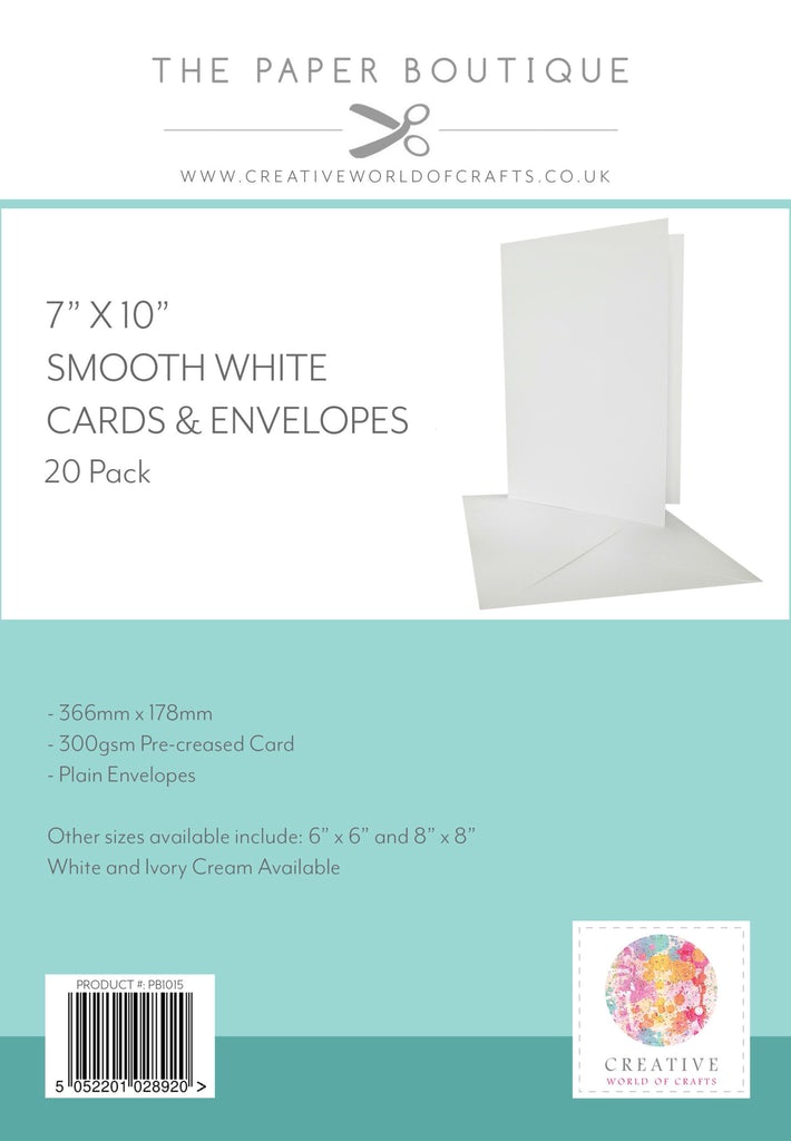 Cards & Envelopes - White 300gsm - 8 x 8" - Pack of 40
