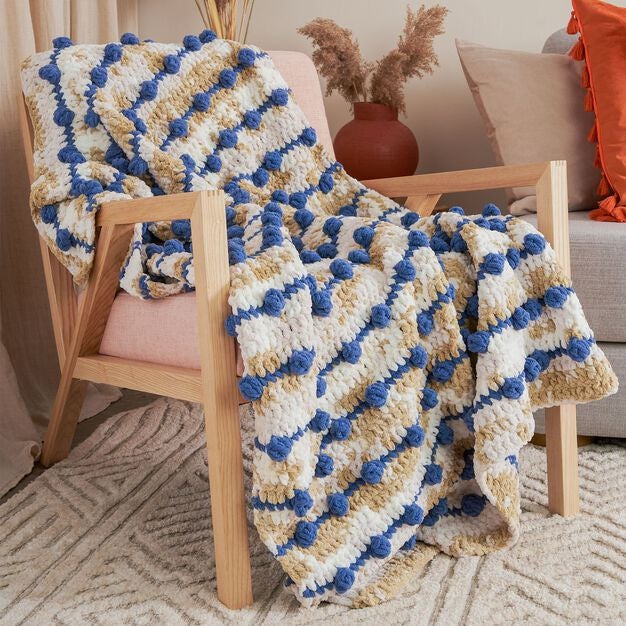 CROCHET PATTERN DOWNLOAD - Bernat Tie Dye-ish Pin Stripe Crochet Blanket
