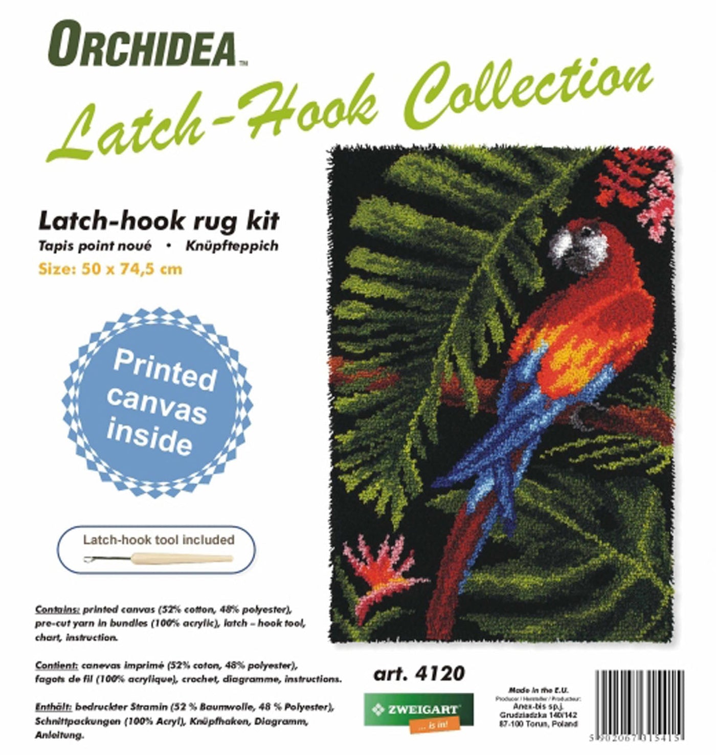 Latch Hook Kit: Rug: Parrot