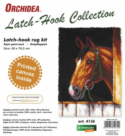 Latch Hook Kit: Rug: Bay Horse Head