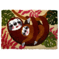 Latch Hook Kit: Rug: Sloth Family