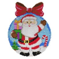 Latch Hook Kit: Rug: St. Claus Bauble