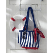 CROCHET PATTERN - Lily Sugar 'n Cream - Nautical Striped Bag