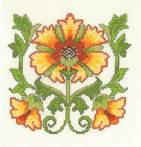 Historical Collection - Lesley Teare Counted Cross Stitch Kit - Art Nouveau Sunflower