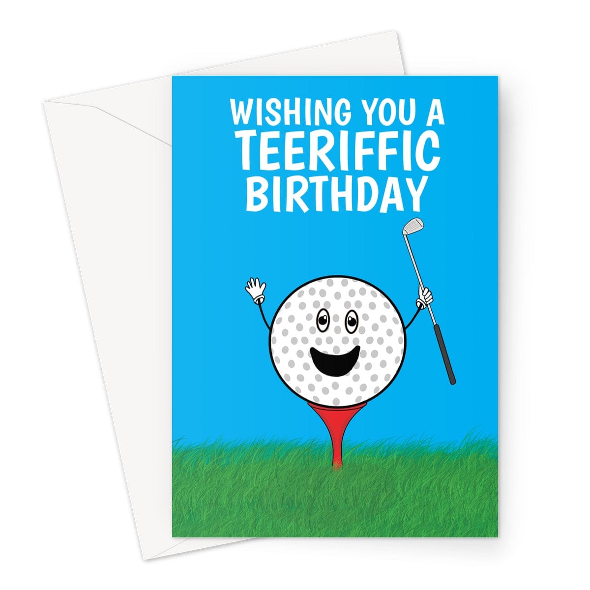 Happy Birthday Card - Teeriffic Golf Joke - A5 Greeting Card ...