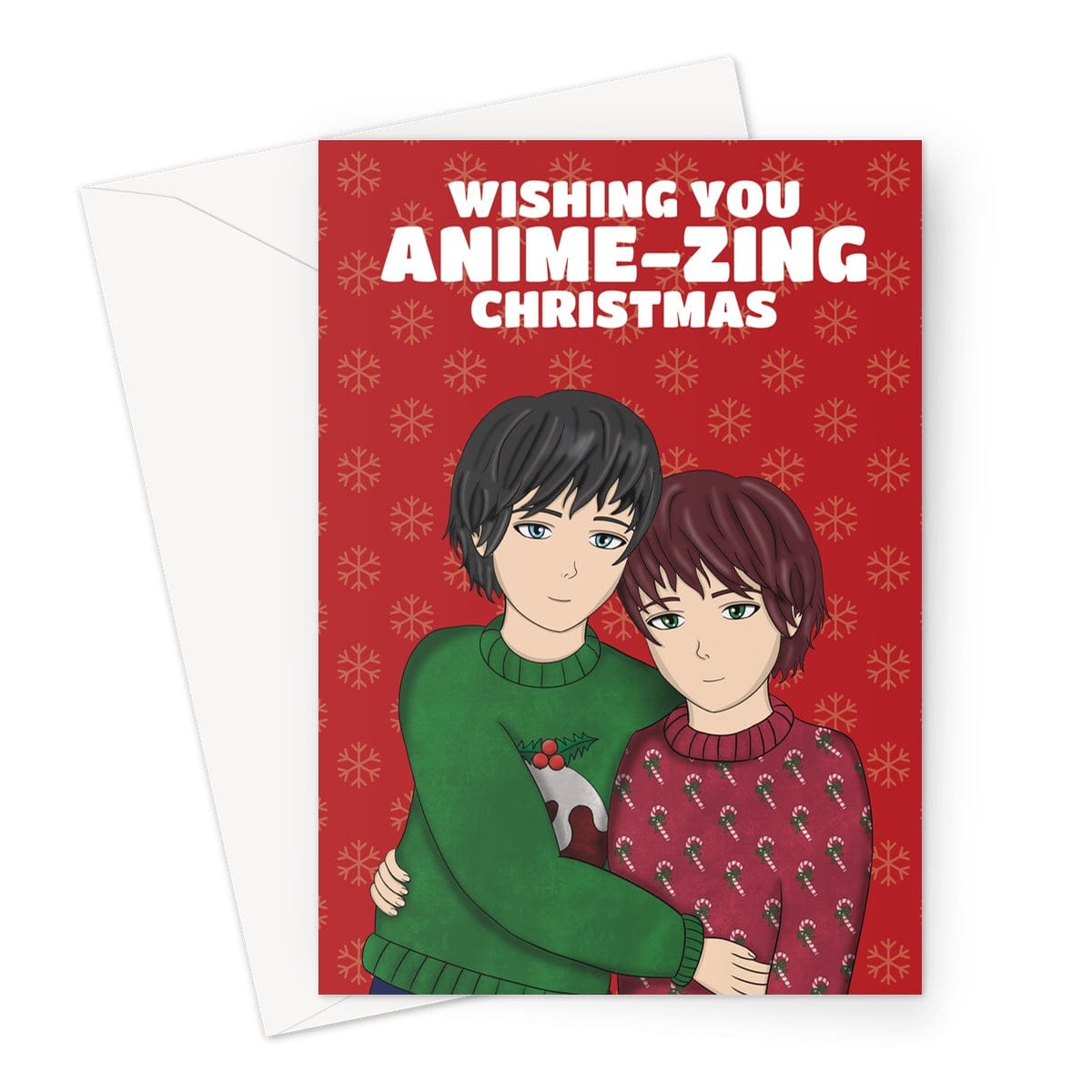 Anime Boy Couple Christmas Card – Cupsie's Creations