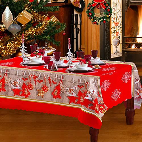 Crónico Palacio de los niños Escritura Mantel Navidad, Manteles de Navidad Rojo Mantel de Fiesta Rectangular –  Strawberry Secrets Spain