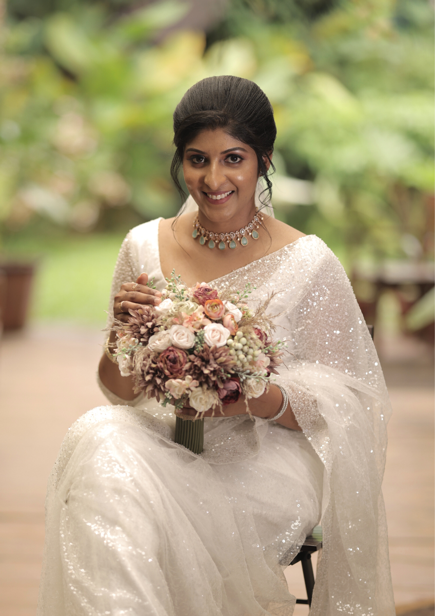 Signature Christian Bridal Saree In Embellished Net With Sugar ...