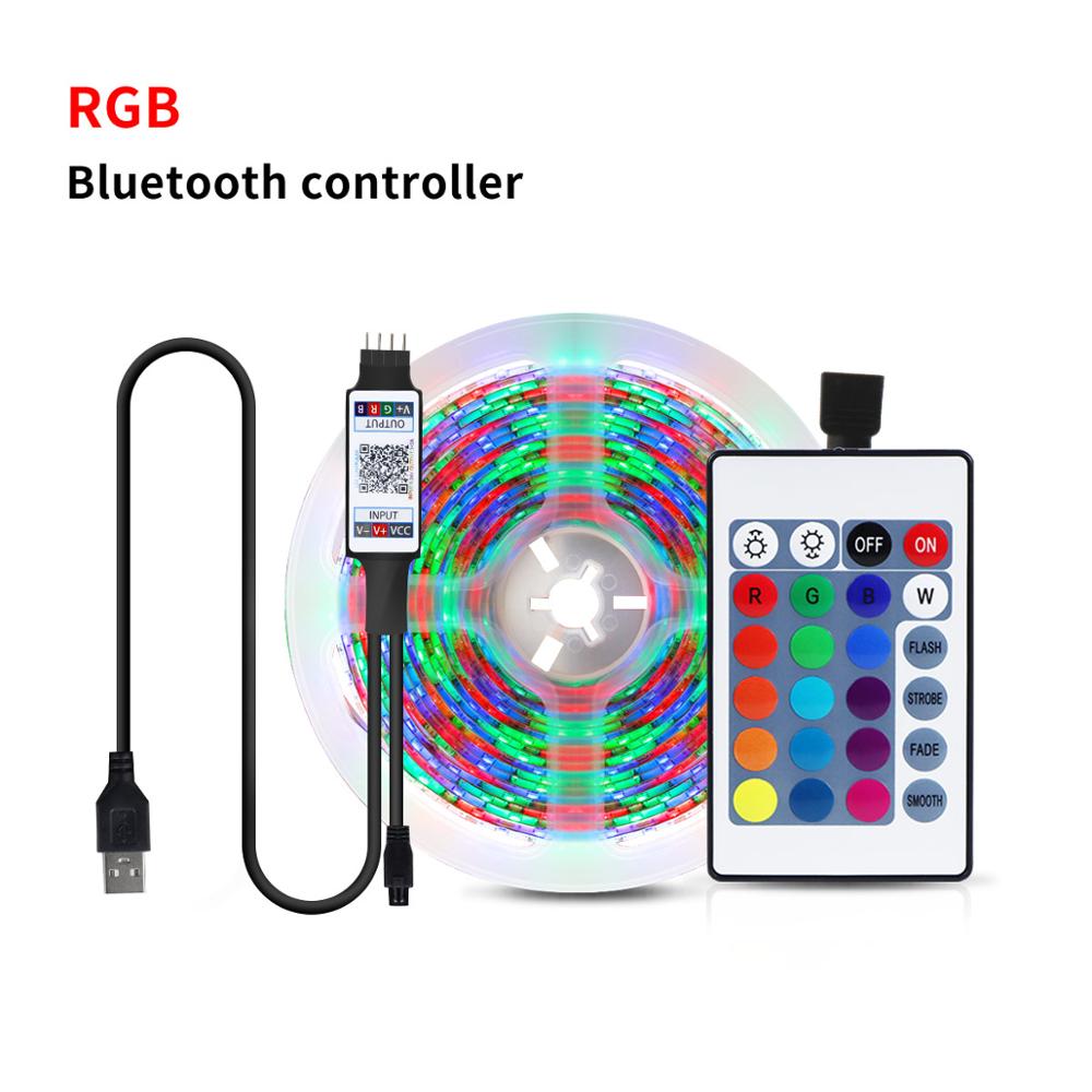 Bluetooth Controller RGB Light 2835 Diode Tape 5V USB Neon LED Lights Stripe PC TV Screen Backlight Bedroom decor Lamp