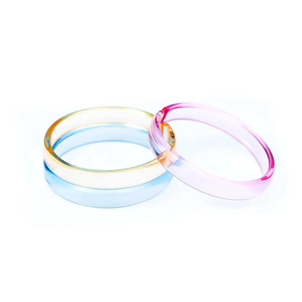 Clear Acrylic Bangle Set