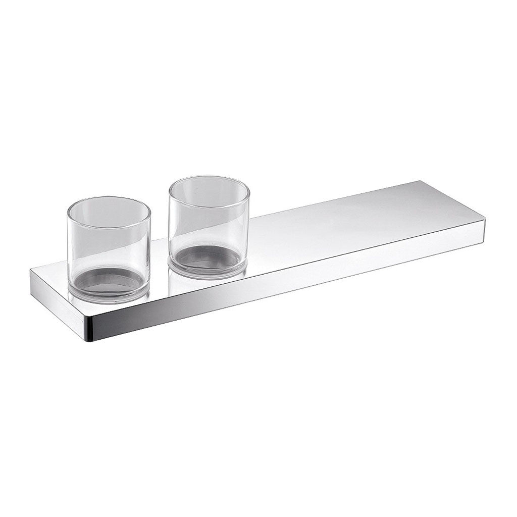 Streamline Eneo Shelf with Double Tumbler & Holder Chrome