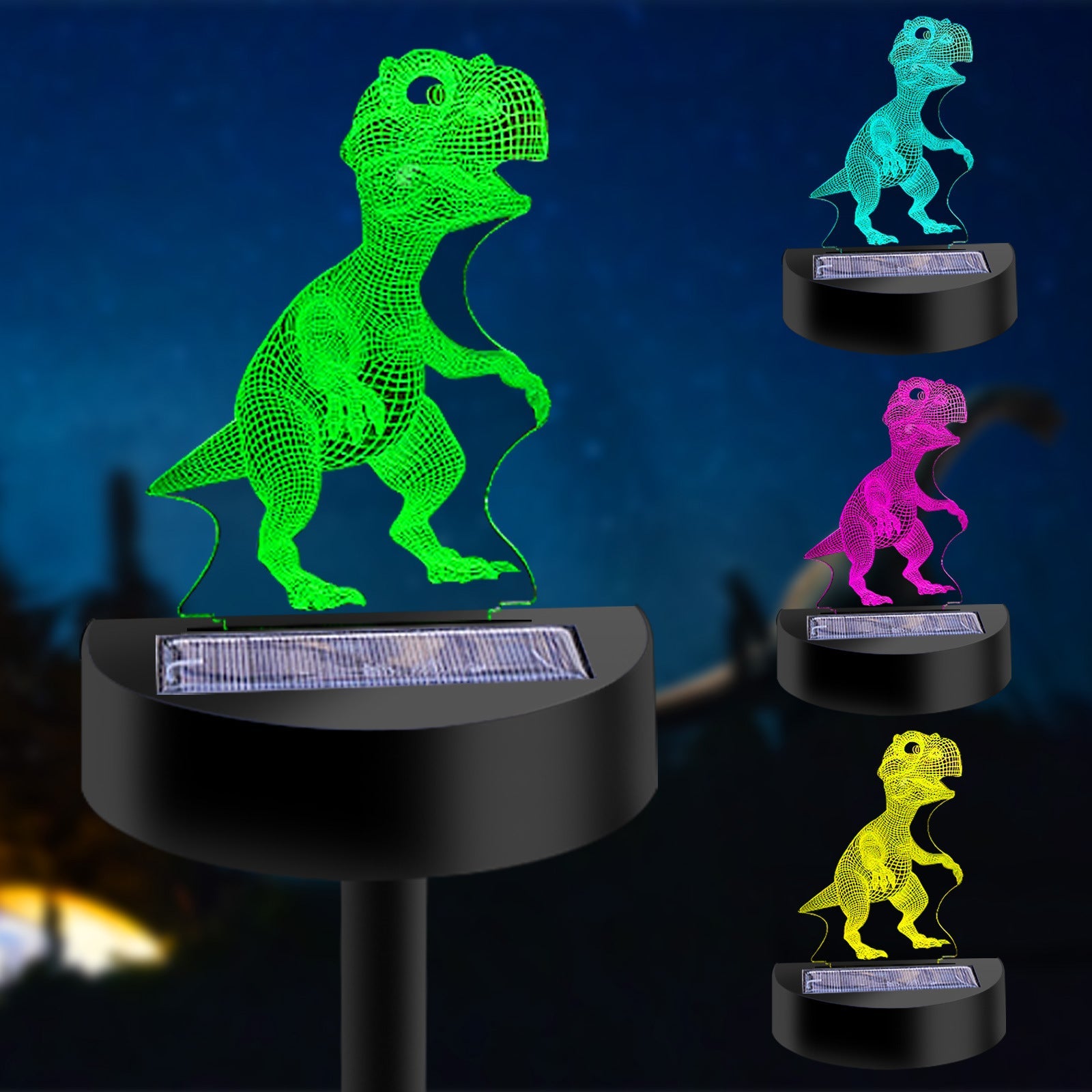 solar dinosaur lights