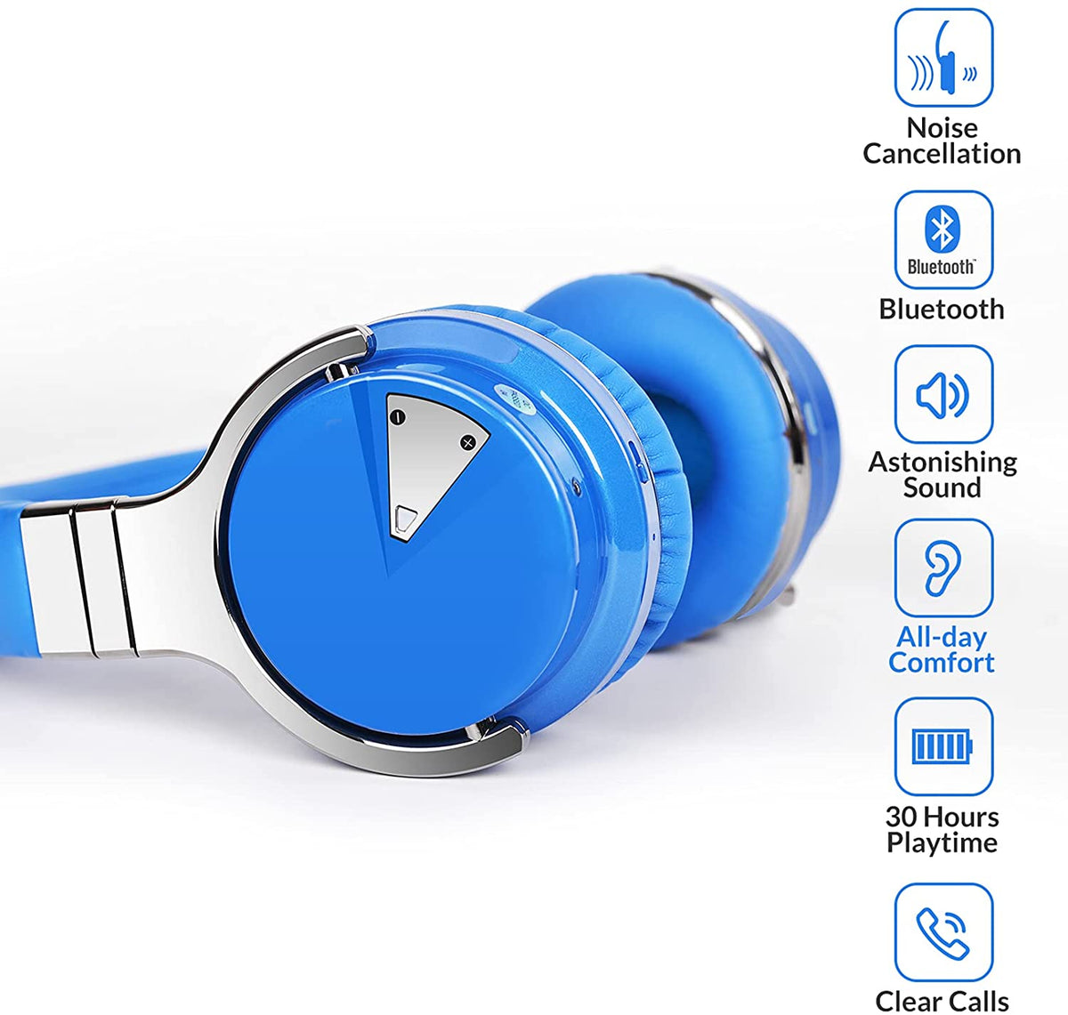 Over Ear Wireless Headset Noise Cancelling Kopfhörer Bluetooth 5.0 Home Office（Schwarz） Bluetooth Kopfhörer Reisen Hi-Fi-Stereo-Tiefbass,Geräuschunterdrückung,Schnellladung 35 Spielzeit für TV 