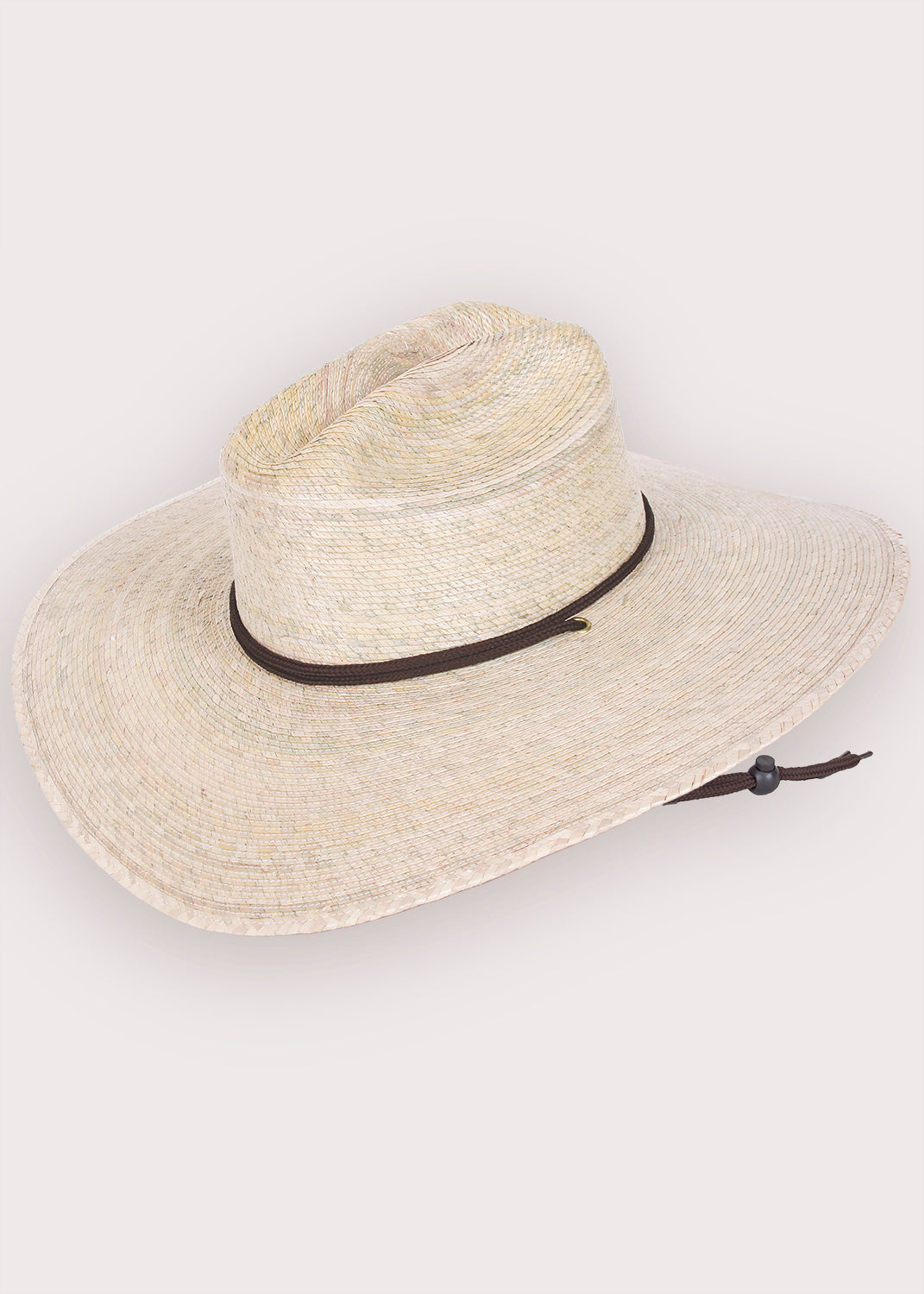 Men's Straw Outback Lifeguard Sun Hat Natural Beach Large Wide Brim w/ Chin Cord 