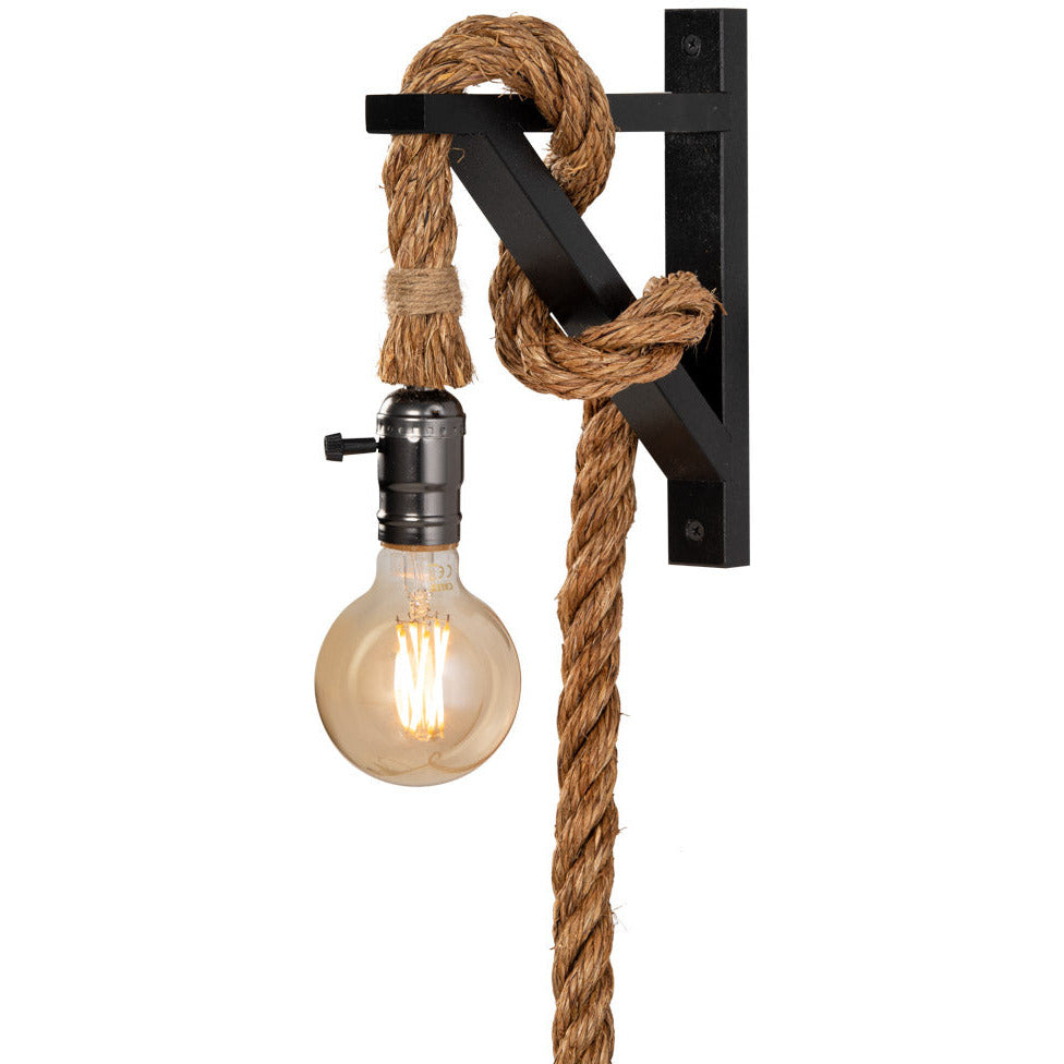Vertrek naar Winkelier partitie Wandlamp met touw – Touwlampshop
