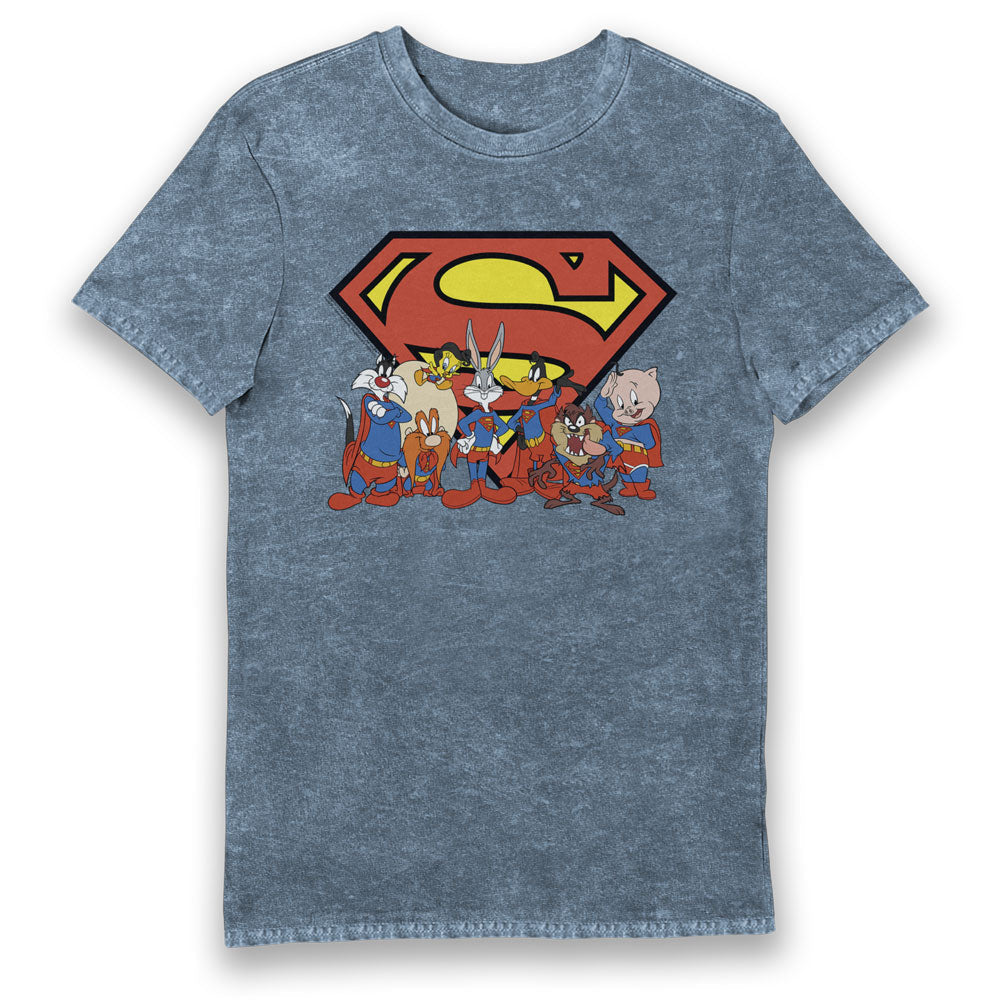 Looney Tunes DC Comics Characters Superman Eco Wash Adults T-Shirt