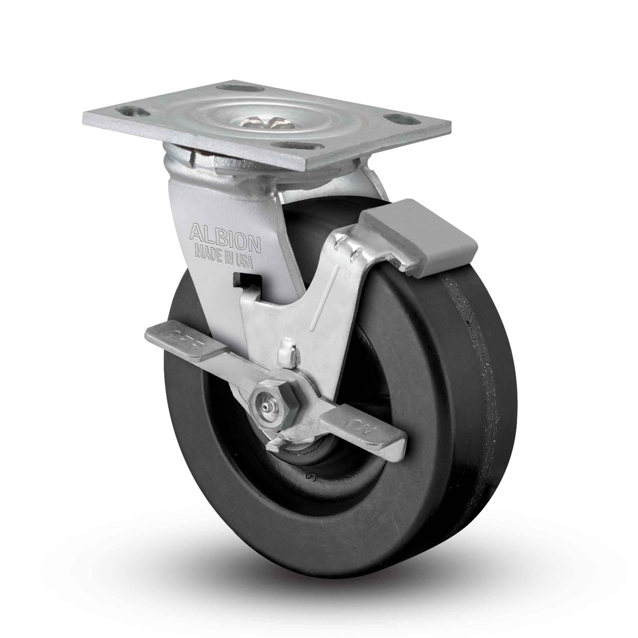 4 3.5" steel swivel wheels caster casters with brake lock 385 lb capacity each 