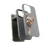 Cute Yorkshire Terrier Peeking Around Corner Tough iPhone Case, gift for dog lover.Compatible with many of iPhone Models. Please See our iPhone model selection list.