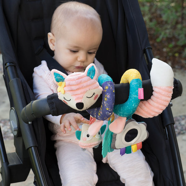 pink car seat toy