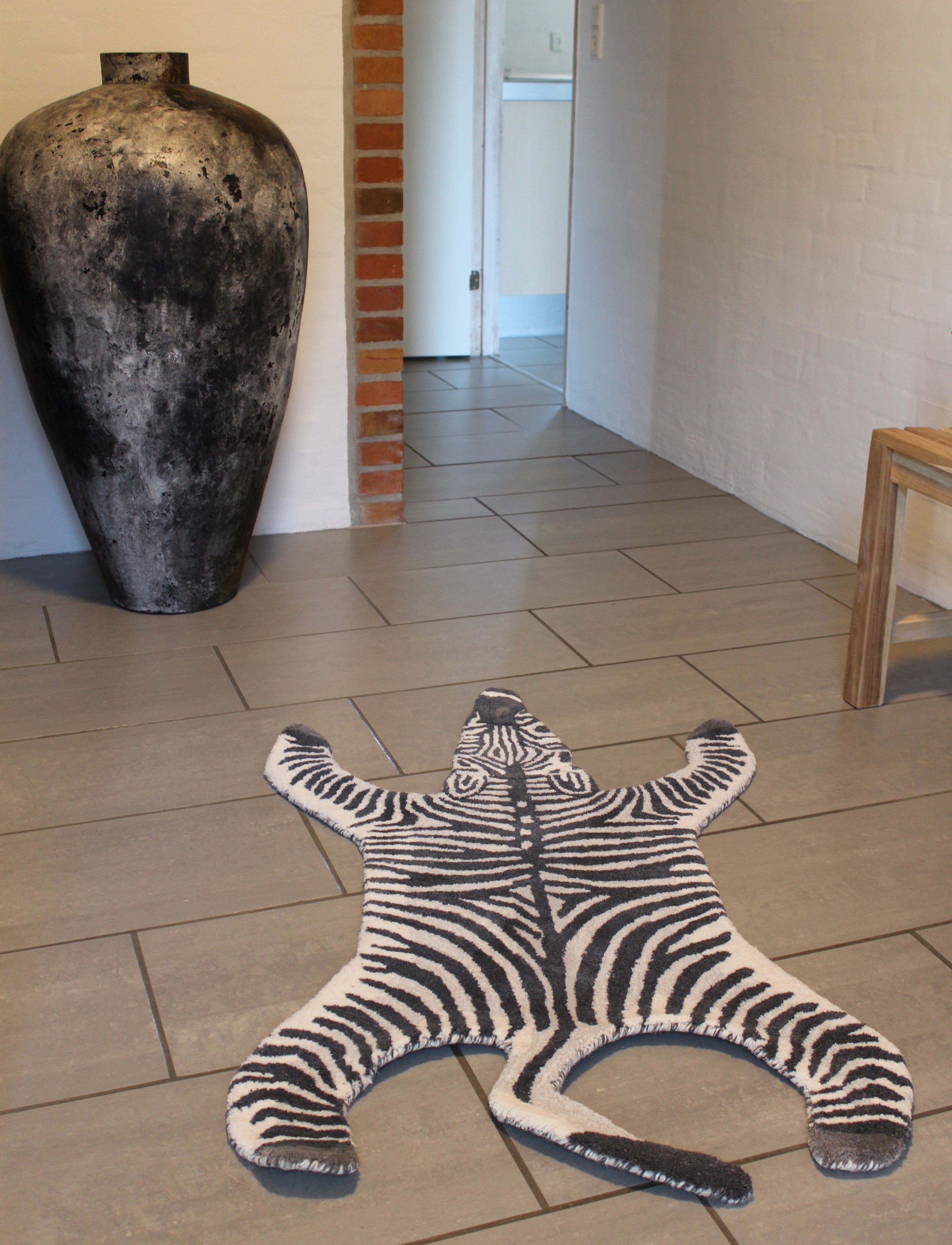 Zebra uld gulvtæppe x cm – Heilmannhome.dk