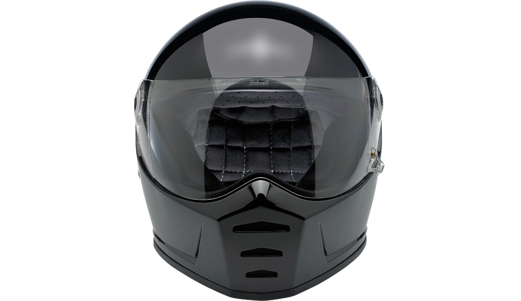 Biltwell Lane Splitter Helmet - Solid -Gloss Black – Blue Collar
