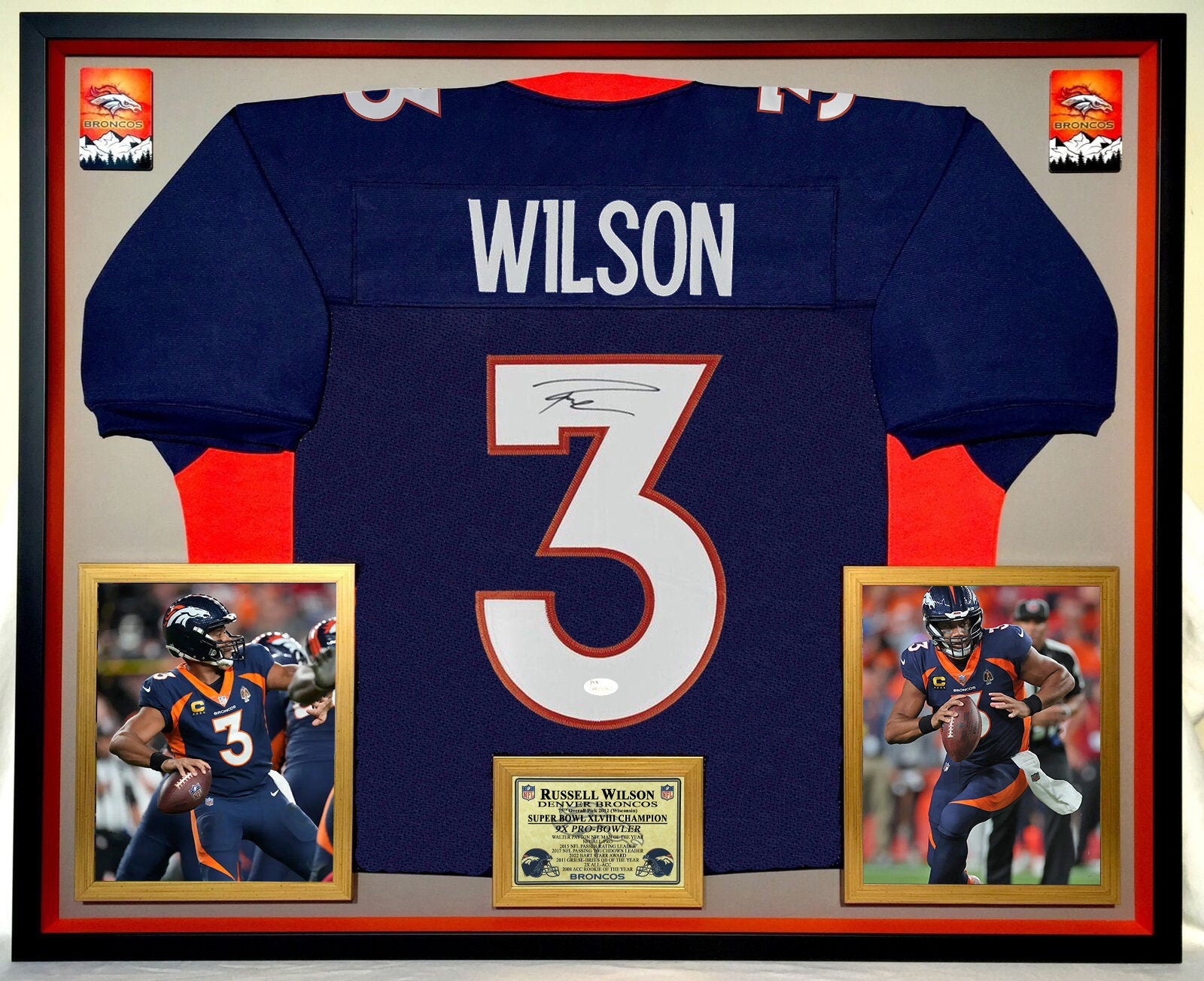 Russell Wilson Signed Denver Broncos Jersey (Beckett COA) 9xPro Bowl  Quarterback