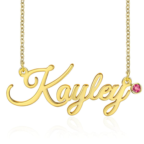 Personalized Carrie Name Necklace With Birthstone Silviax