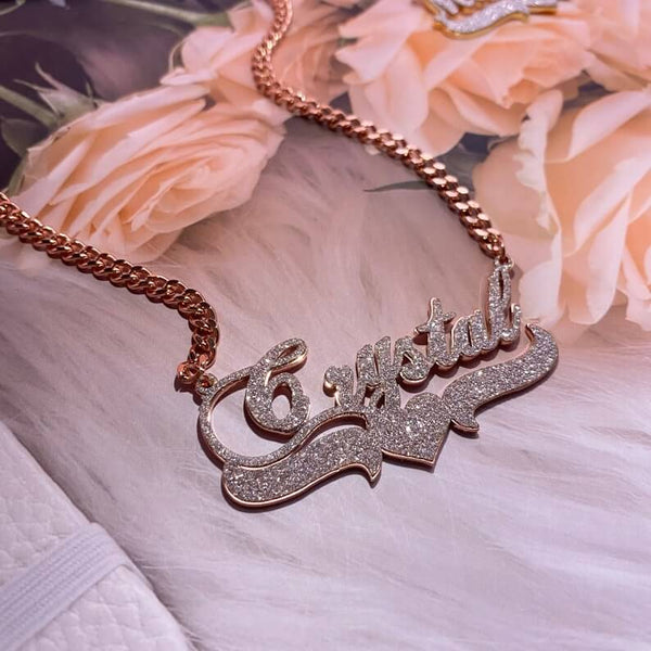 Personalized Diamond Cut Bling Name Necklace With Heart Silviax 