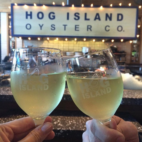 Crisp white wines with oysters at Hog Island in Oxbow Market, Napa
