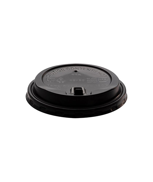 PP Sip Lids with Safety Flip Top Black Color 90mm - 100pcs