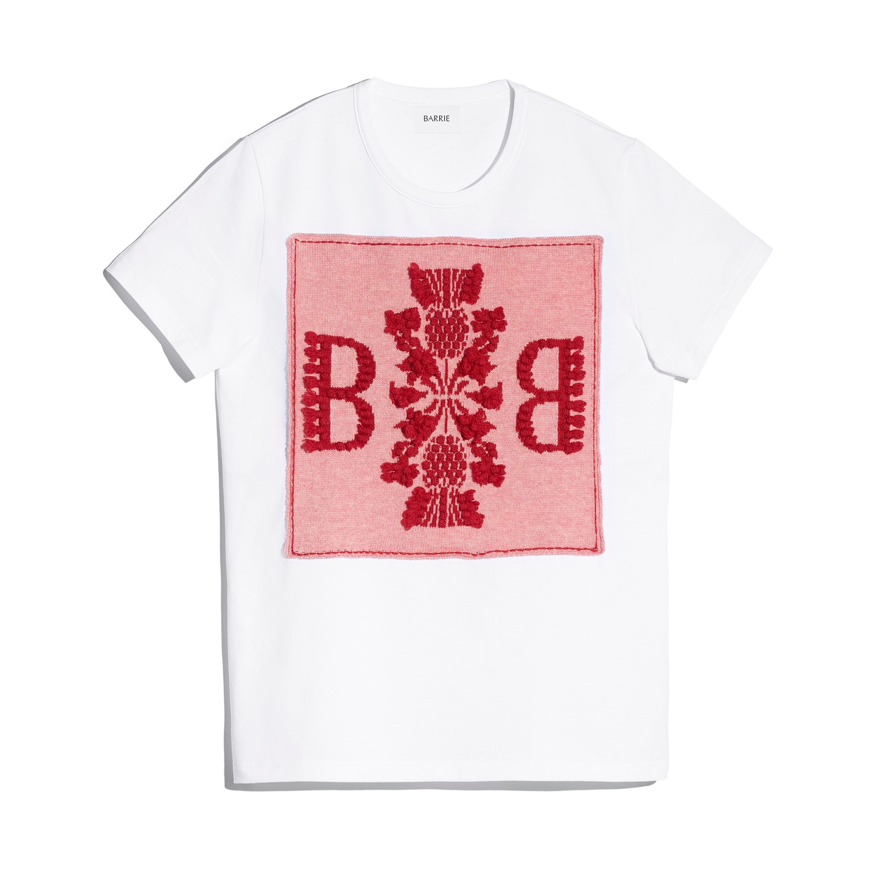 Cotton t-shirt with cashmere patch | Barrie – Barrie.co.uk