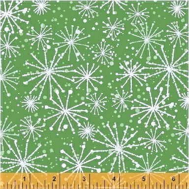 Windham Make Merry 2 Green Snow Starflakes By The Yard Jordan Fabrics