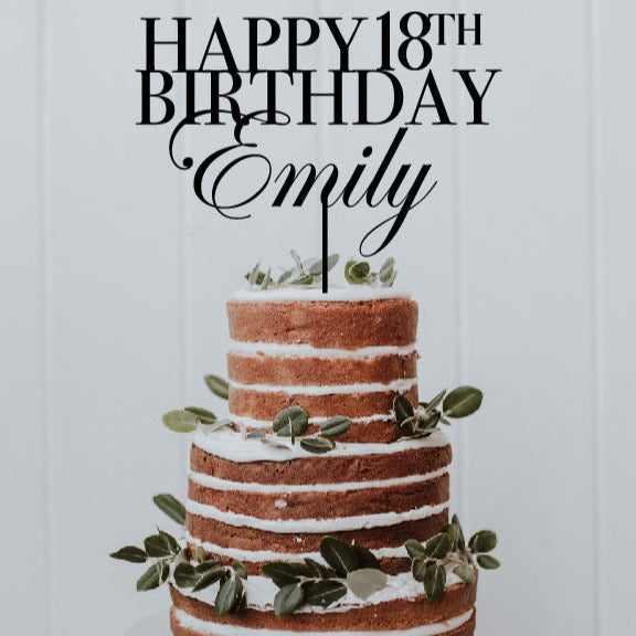 Happy Birthday Emily Cake Topper Happy Birthday With Age Cake Topper – Wm Gift & Co