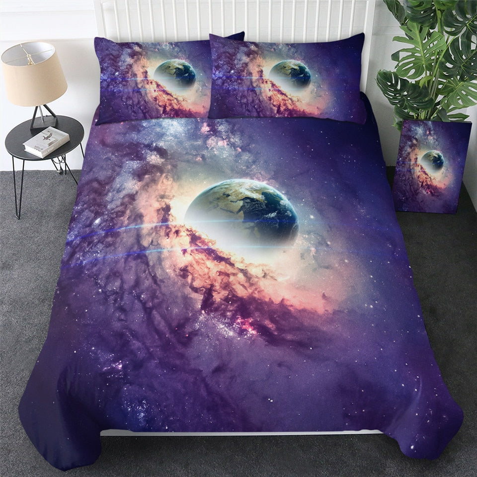 purple galaxy duvet cover