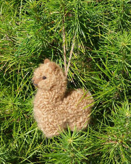 brown baby alpaca ornament