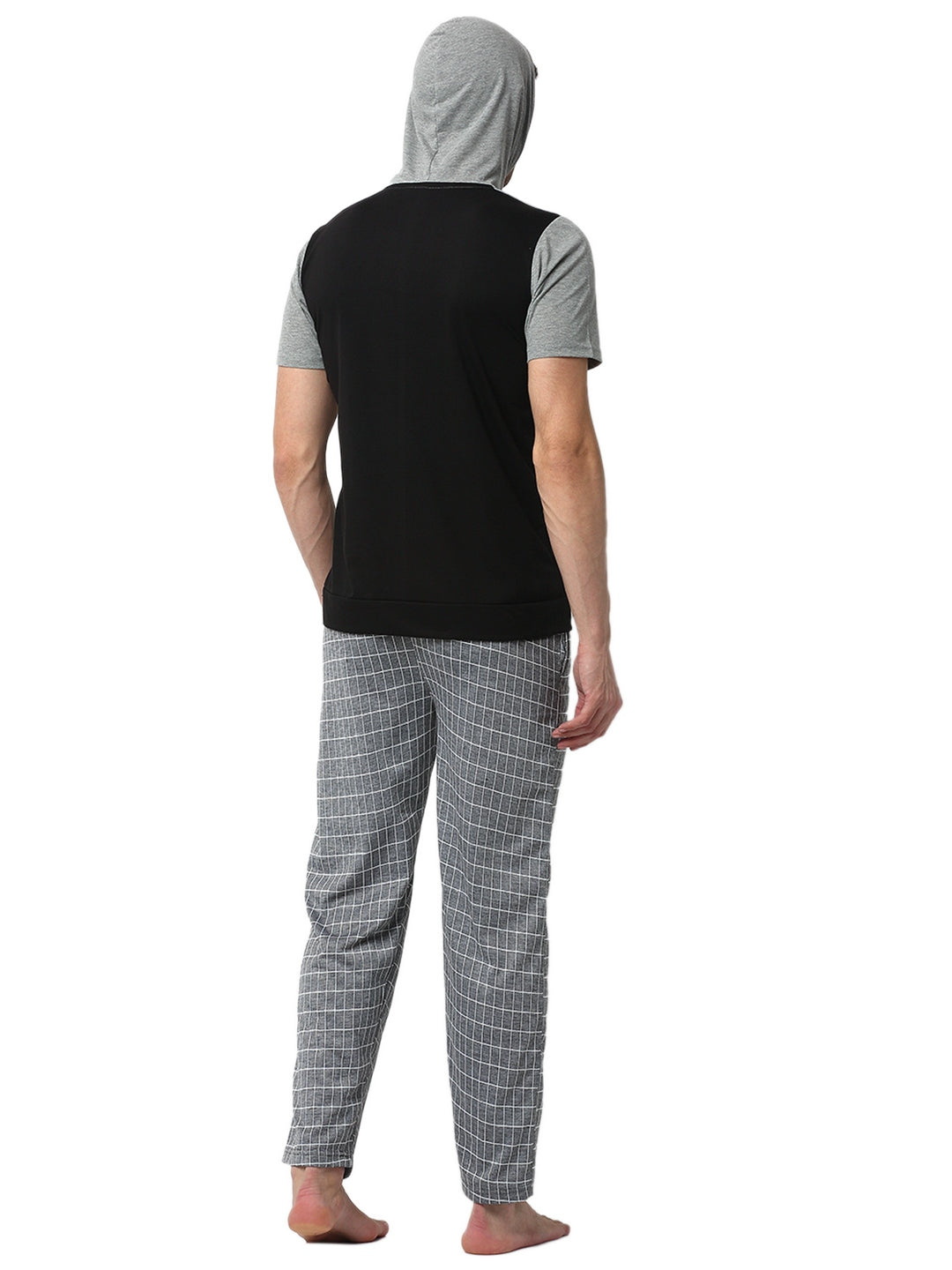 Vimal Jonney Silver Black Night Suit For Men's
