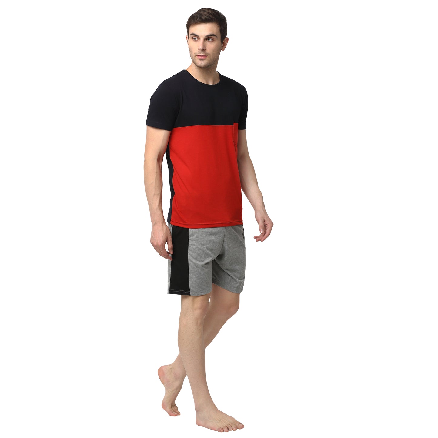 Vimal Jonney Red Silver Night Suit For Men's