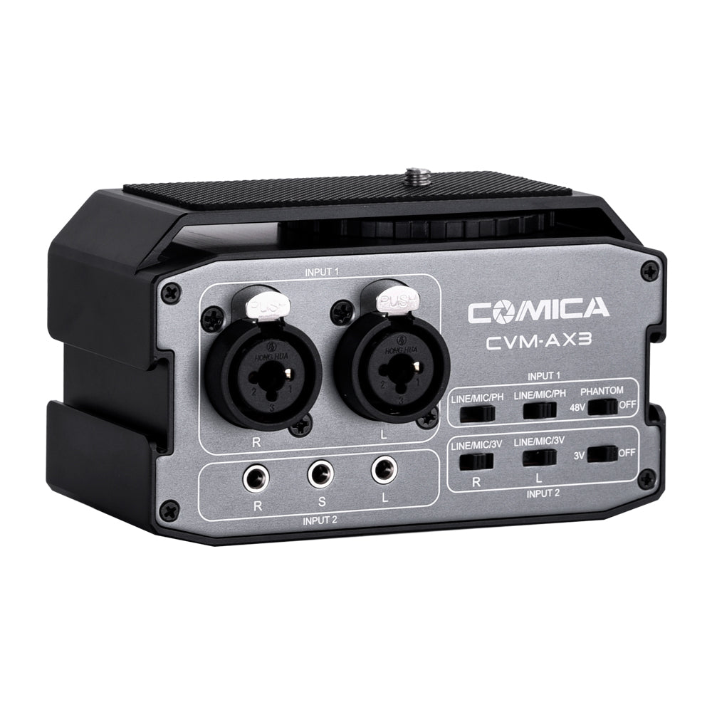XLR Audio Mixer, Comica CVM-AX3 XLR 6.35mm 3.5mm Port Audio Mixer Preamplif 
