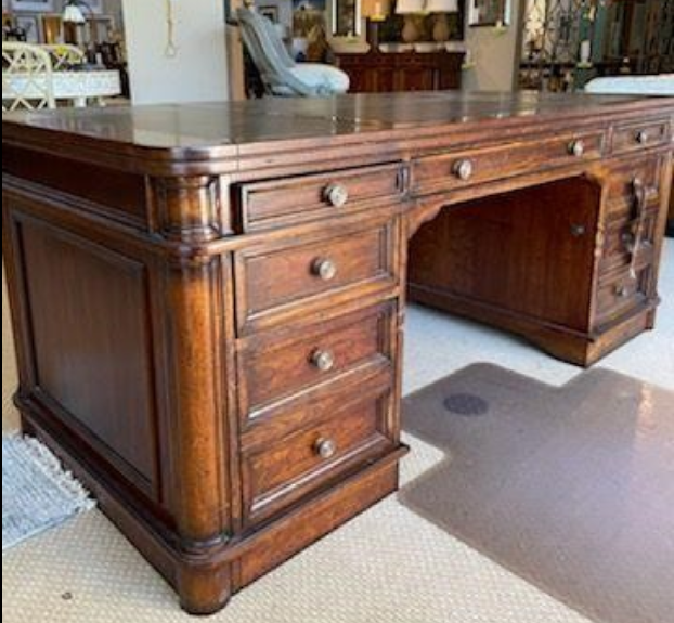 hooker leather top desk