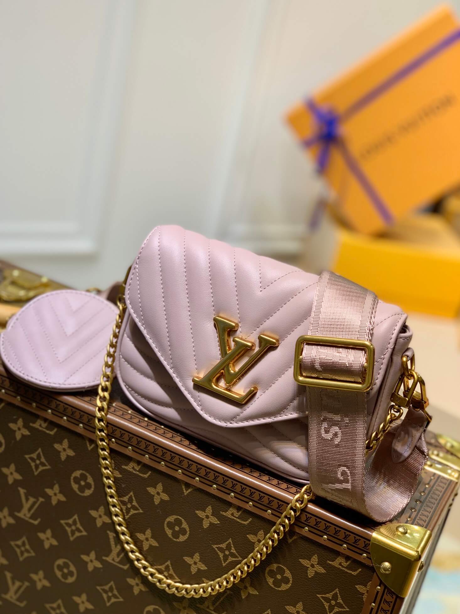 Louis Vuitton New Wave Multi-Pochette Snow in Calfskin Leather