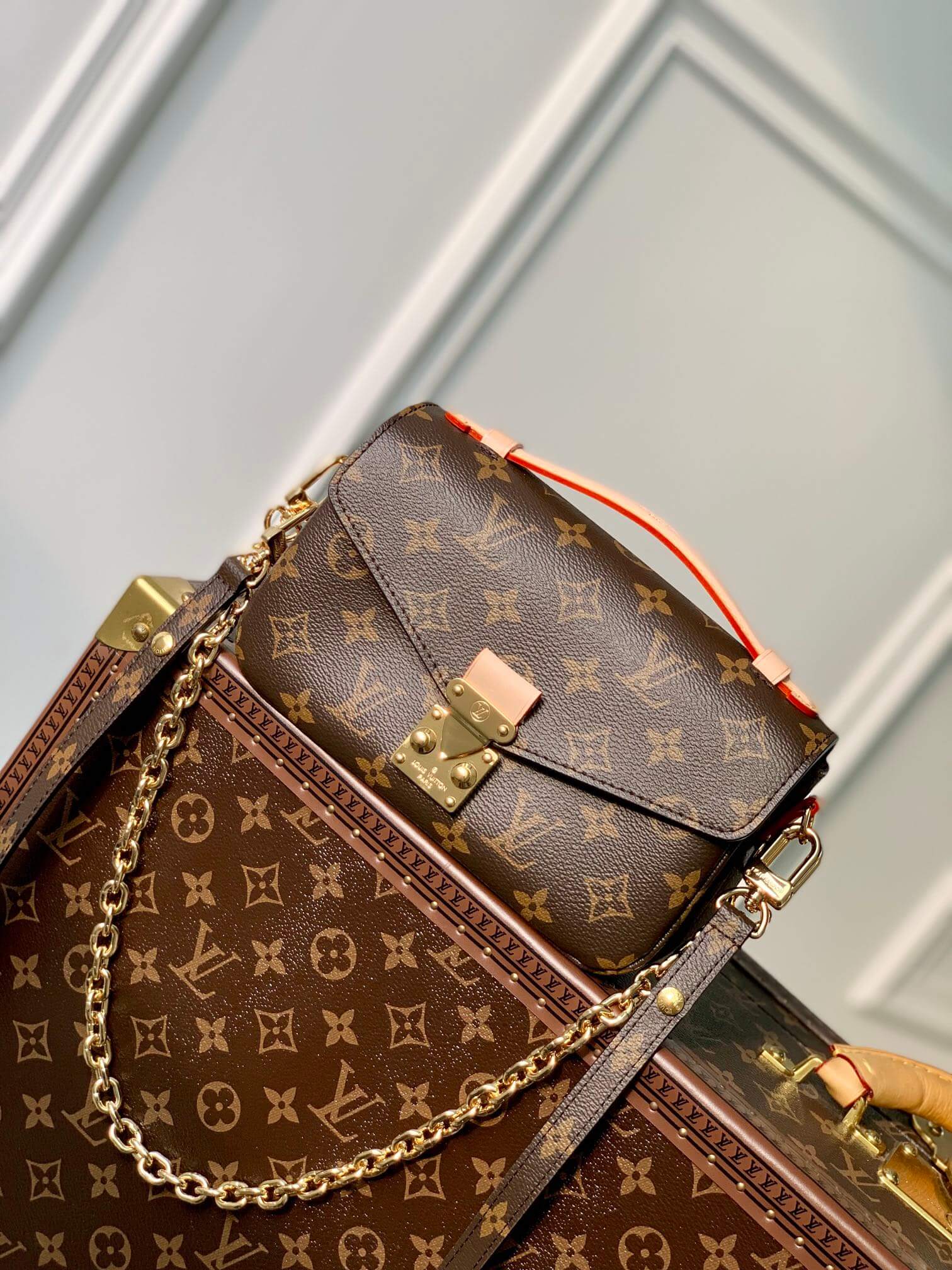 Louis Vuitton Navy And Red Monogram Empreinte Leather Double Zip Pochette  Gold Hardware Available For Immediate Sale At Sotheby's