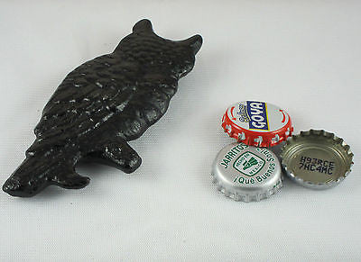 Black OWL Cast Iron Figural Bottle Opener Reproduction of Classic Opener NEW! 