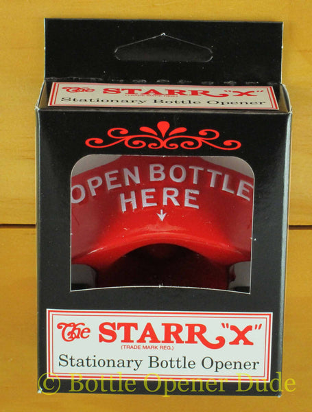 Red Plastic Catcher Red OPEN BEER HERE Combo Starr X Wall Mount Bottle Opener 
