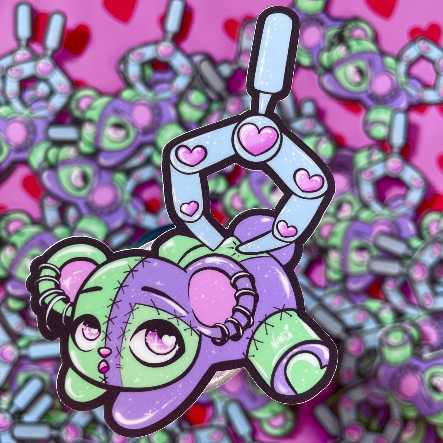 Claw Machine Teddy Bear Plush Sticker