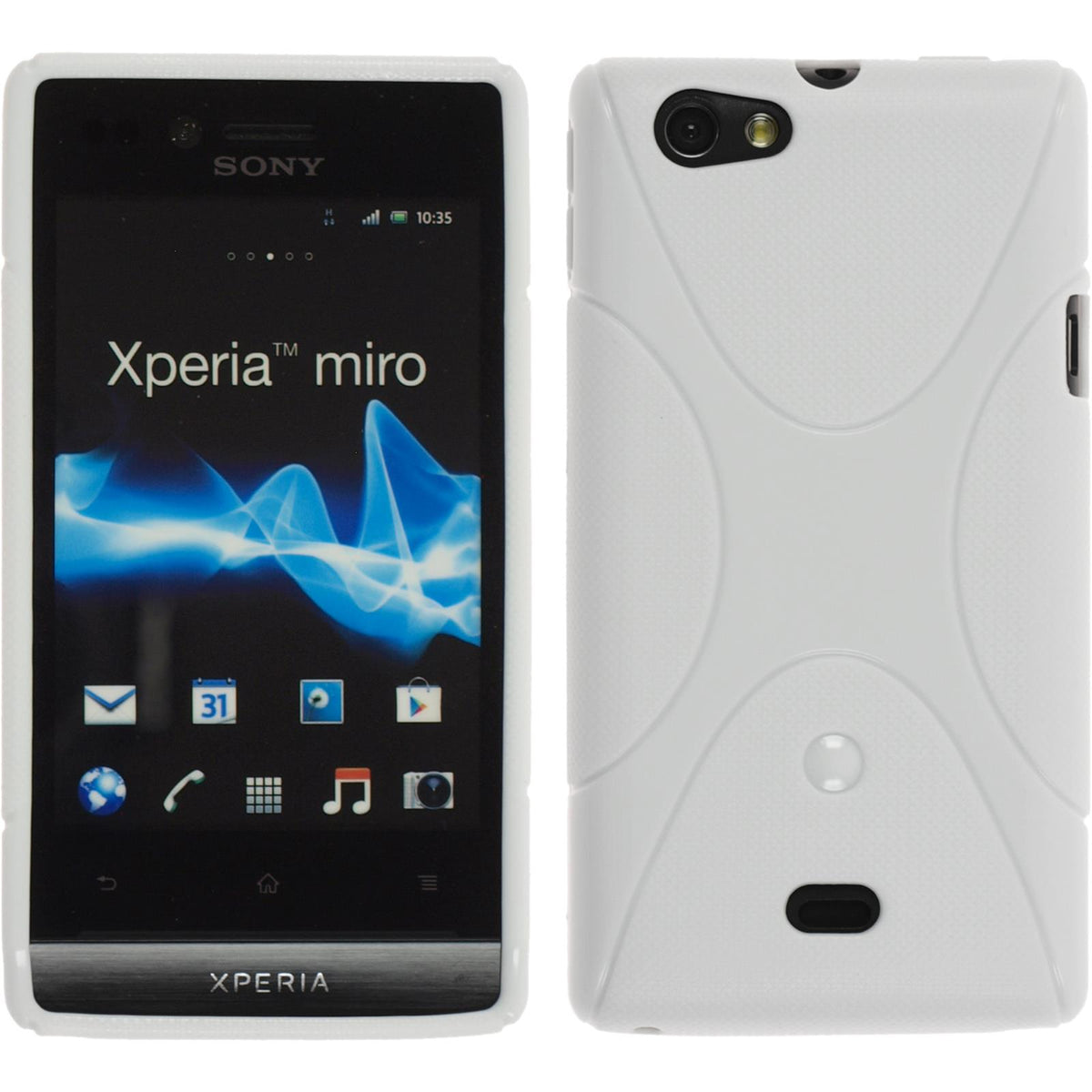 beklimmen referentie camouflage Silikonhülle für Sony Xperia miro X-Style weiß – PhoneNatic Shop